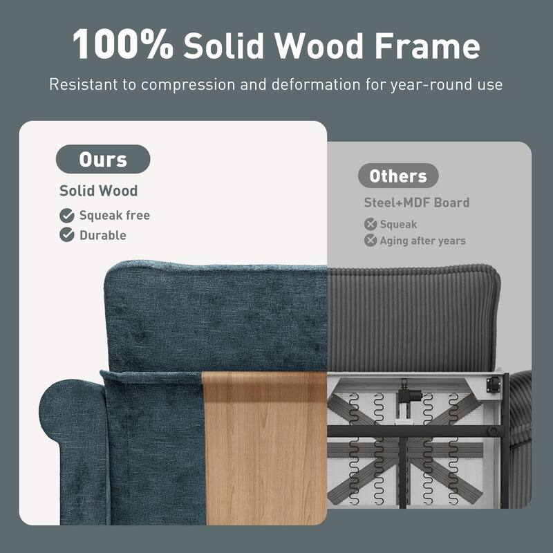 MASION ARTS 3-Piece Modular Sectional Sofa, Oversized Cloud Couch with Armchairs/Loveseats, Deep Seat Sofa (5–7 Seats)