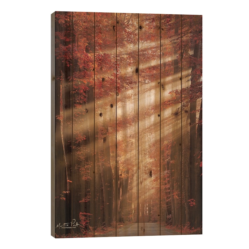 Ladies in Red Print On Wood by Martin Podt - Multi-Color - 26x18x1.5