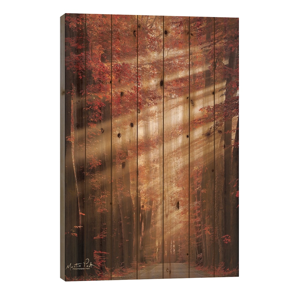 Ladies in Red Print On Wood by Martin Podt - Multi-Color