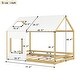preview thumbnail 3 of 30, Full Size House Bed With Roof And Window - White+Natural