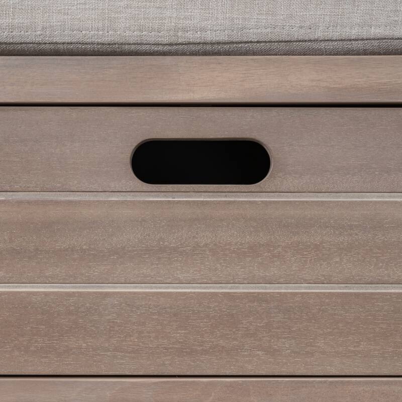 Storage Bench with Removable Basket Cushion and 2 Drawers