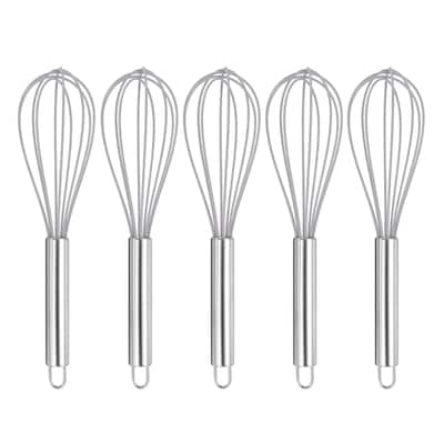 5Pcs Silicone Whisk Kitchen Whisk Wire Whisks Beater