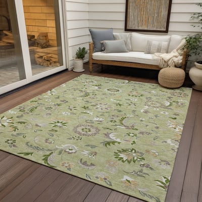 Machine Washable Indoor/ Outdoor Traditional Chantille Rug