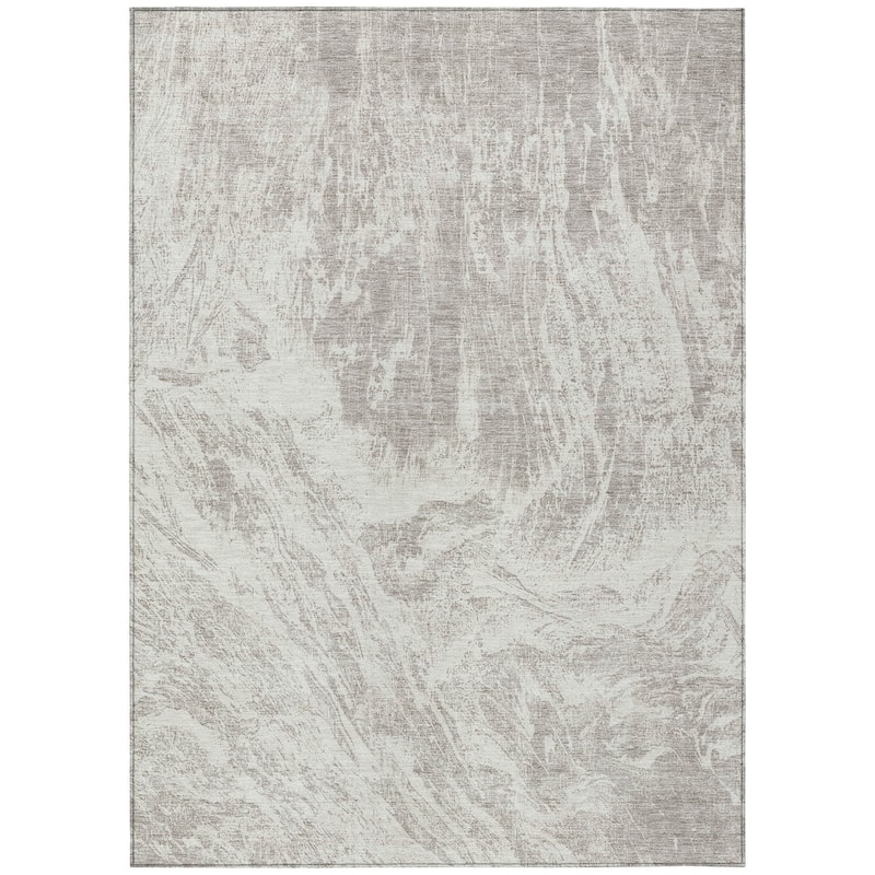 Machine Washable Indoor/ Outdoor Modern Abstract Chantille Rug
