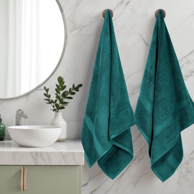 Superior Egyptian Cotton Pile Heavyweight Bath Towel Set of 2 - Teal