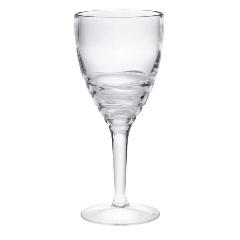 Swirl Plastic Wine Glasses Set of 4 (12oz), BPA Free Acrylic Wine Glass Set, - Clear