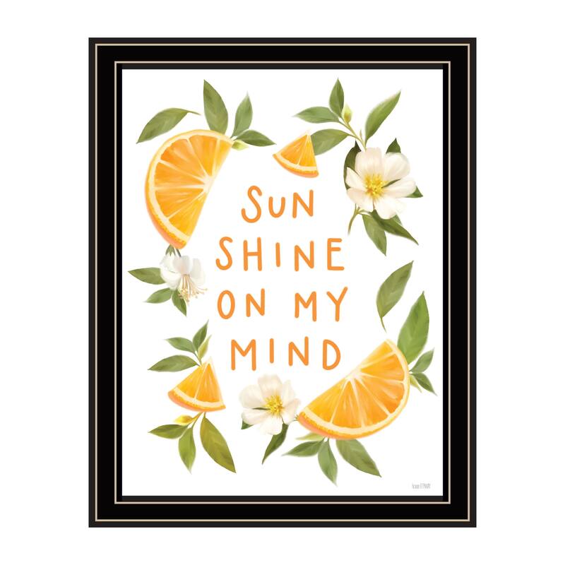 TrendyDecor4U Contemporary "Sun Shine on My Mind" Framed Print Wall Art - Multi