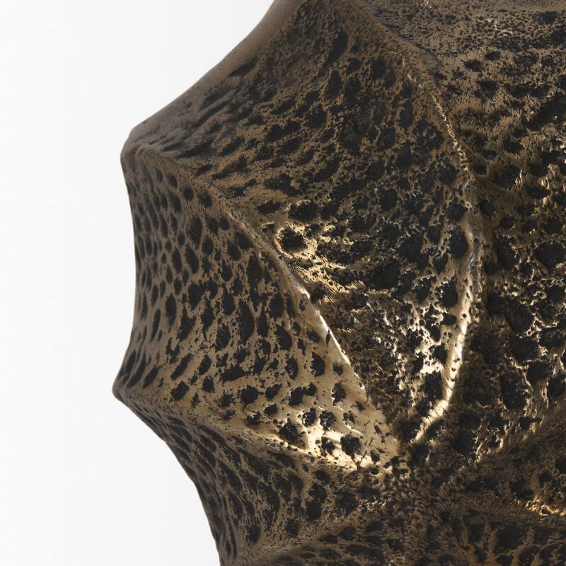 Imani Large / Small Sculptural Textured Antiqued Gold Metal Decorative Orb Object