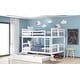 preview thumbnail 5 of 11, Full over Full Bunk Bed with Twin Size Trundle and Ladder, White