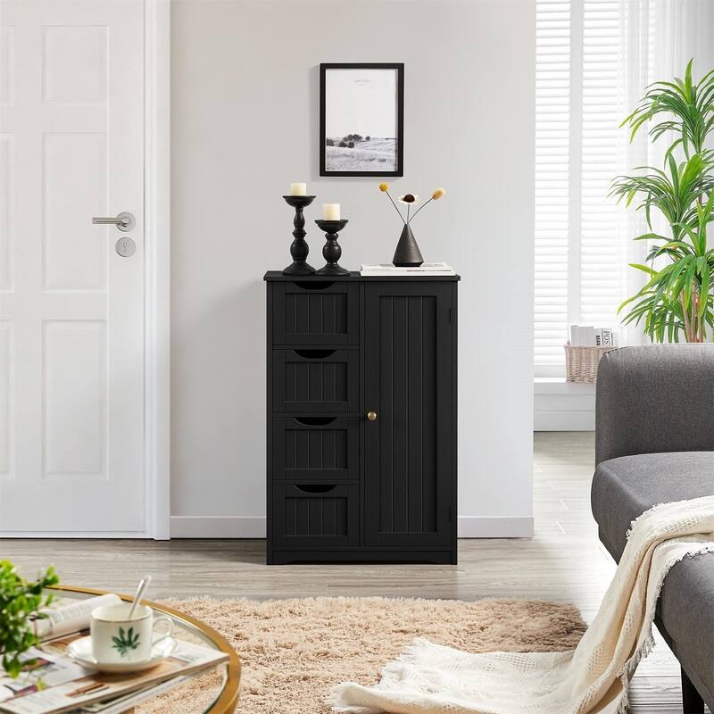 Wooden Bathroom Floor Cabinet - 13"D x 22"W x 32"H