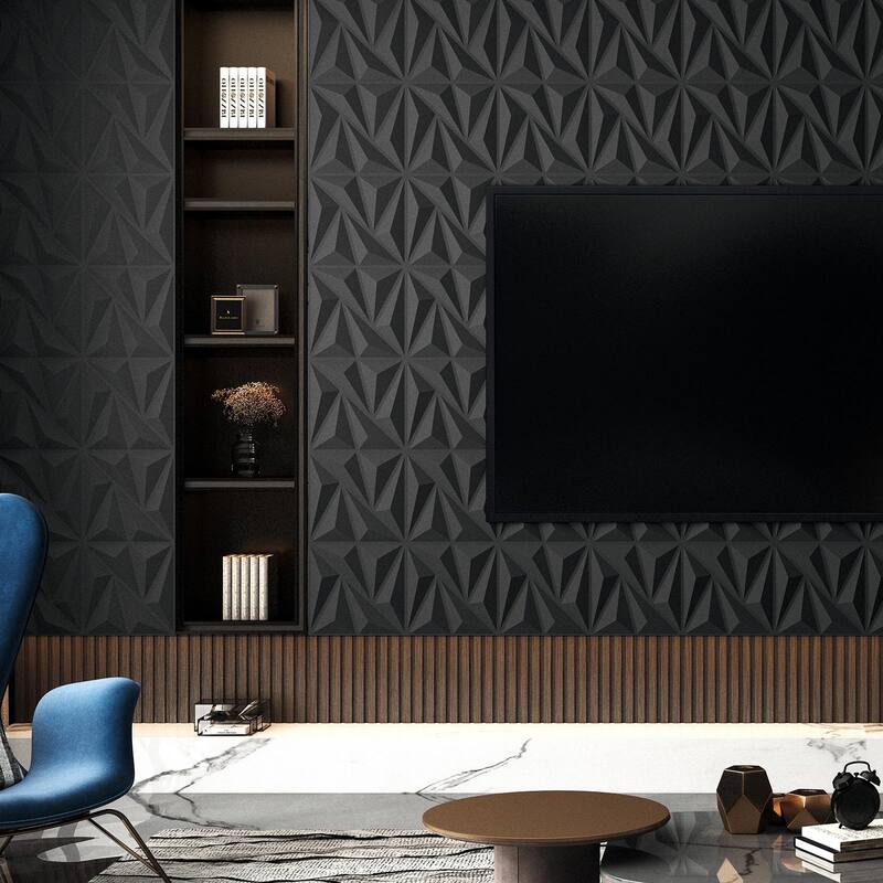 Art3d 20pcs 11.8"x11.8" PVC 3D Wall Panel Ceiling Tiles White or Black