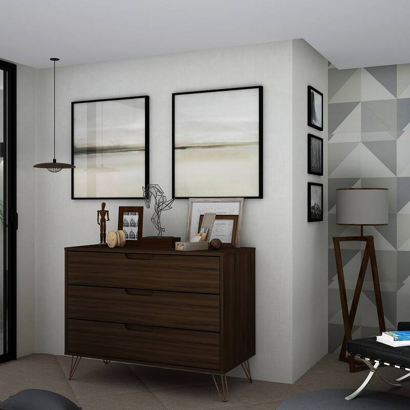 Bandene Mid-century Modern 3-drawer Dresser - Brown