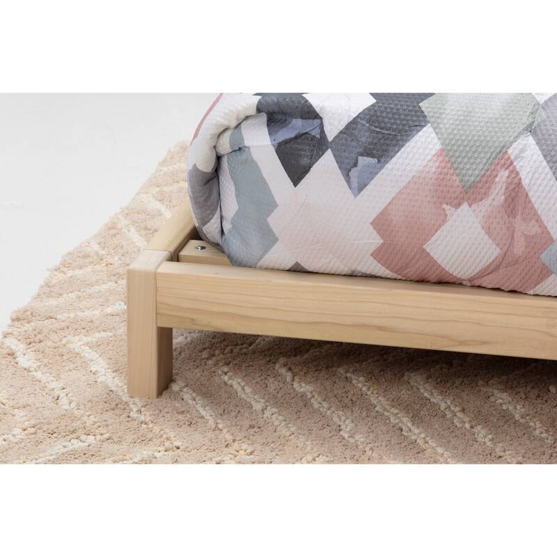 Full Size Platform Bed Frame - Solid Wood Bed - Modern Minimalist Design - Global