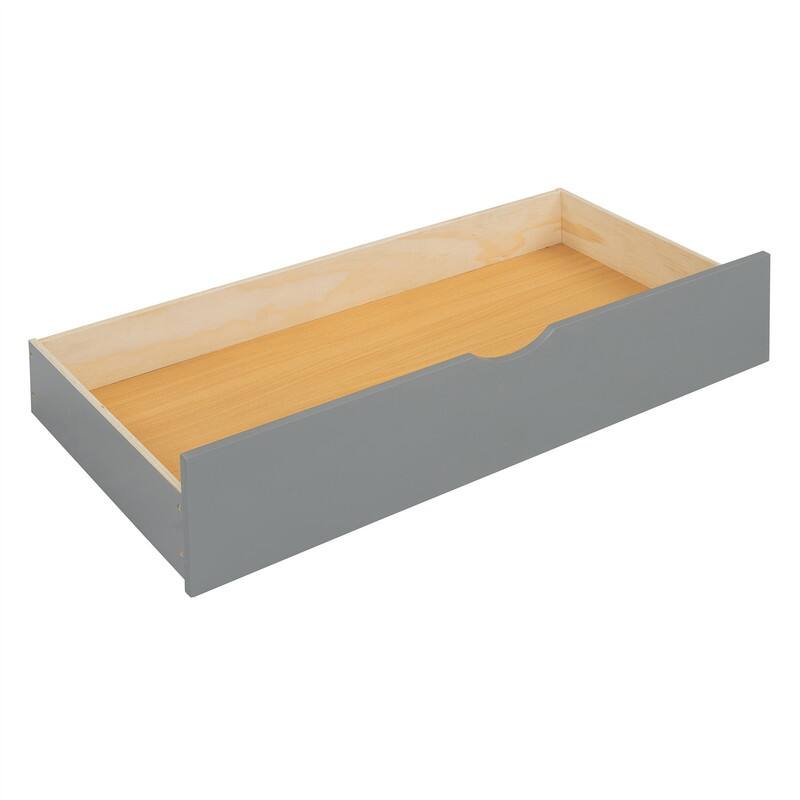 Queen Size Platform Bed with Twin XL Trundle and 2 Big Drawers, Wooden Bed Frame with Headboard and Slats Support