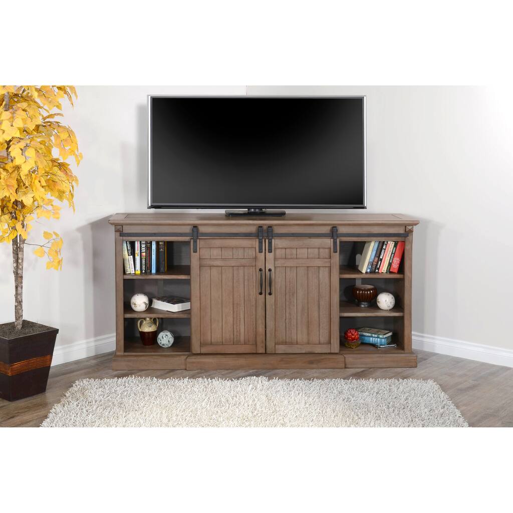 Sunny Designs Barn Door TV Console with Fireplace Option
