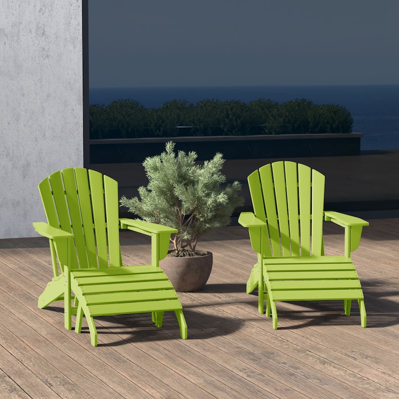 Altura Outdoor Eco-Friendly All Weather Adirondack Chairs with Ottomans (4-Piece Conversation Set)