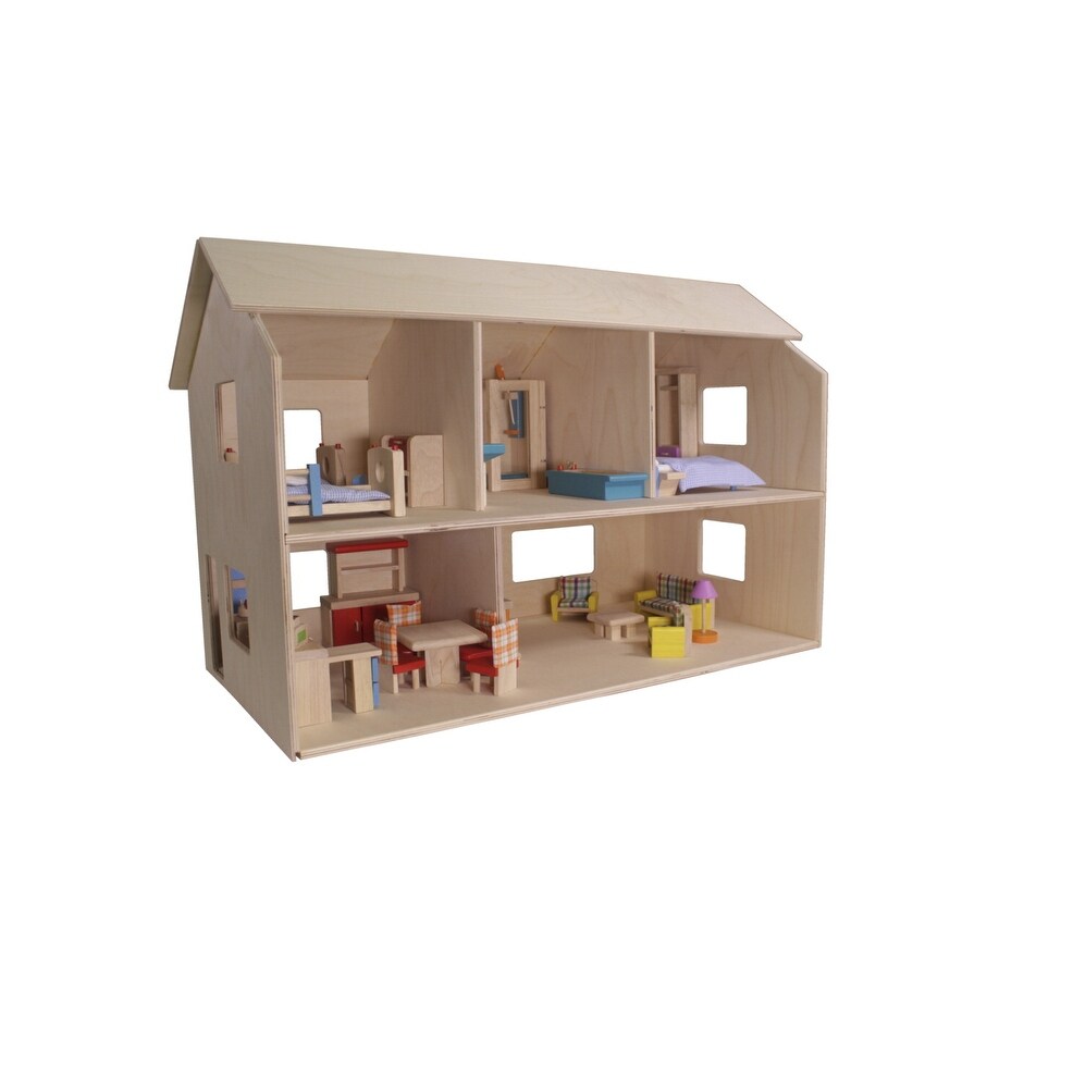 unfinished wood dollhouse
