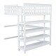preview thumbnail 29 of 42, Full Size Wooden Loft Bed with Storage Shelves and Under-bed Desk