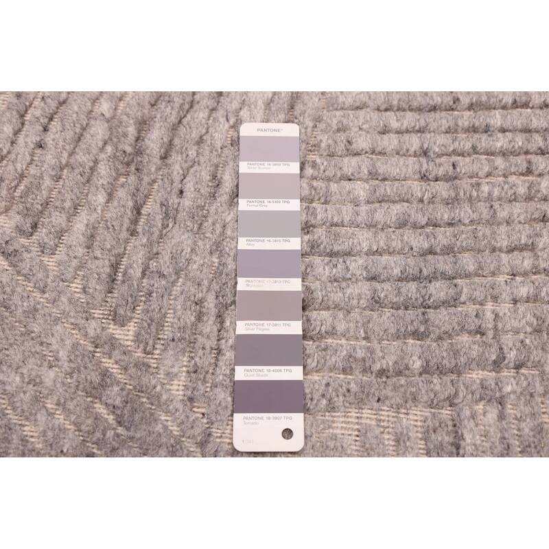 ECARPETGALLERY Hand Loomed Elysian Grey Wool Rug - 8'0 x 9'8
