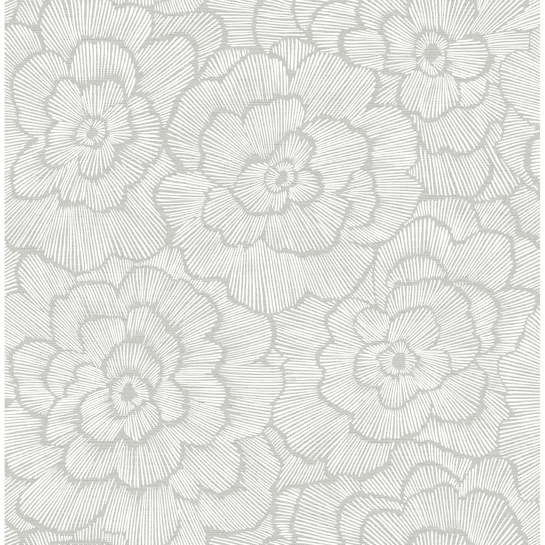 A-Street Prints Periwinkle Light Grey Textured Floral Wallpaper