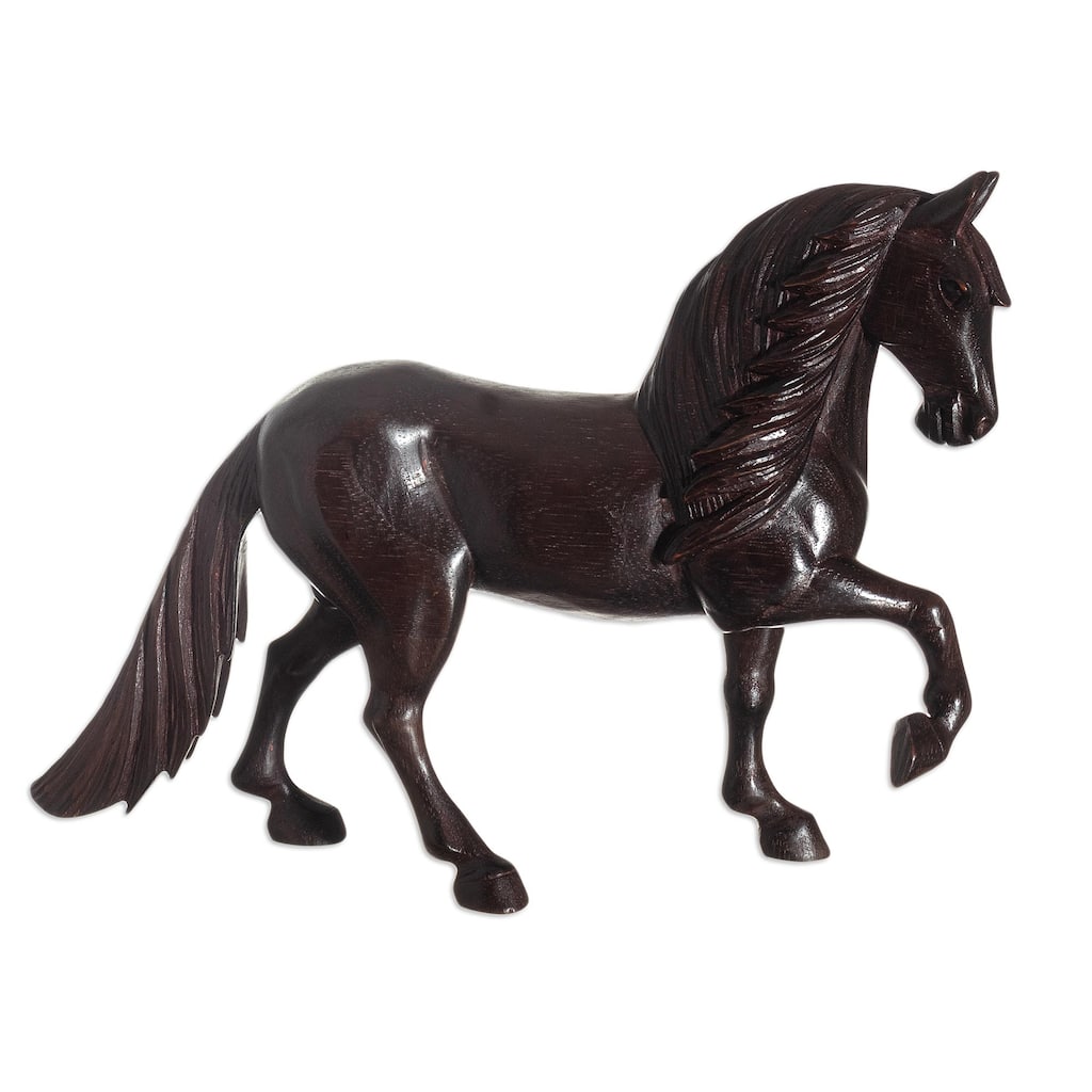 Novica Handmade Proud Peruvian Walking Horse Cedar Wood Sculpture