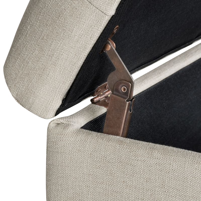 Porch & Den Camero Beige Tufted Storage Bench
