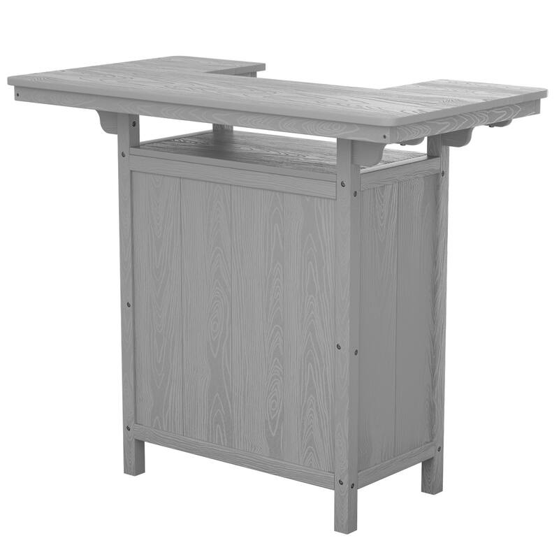 HDPE Indoor/Outdoor Bar Table with Storage Shelves