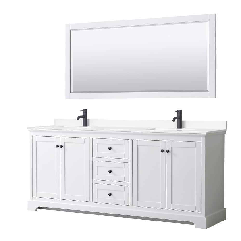 Wyndham Collection Avery 80" Free Standing Double Basin Vanity Set