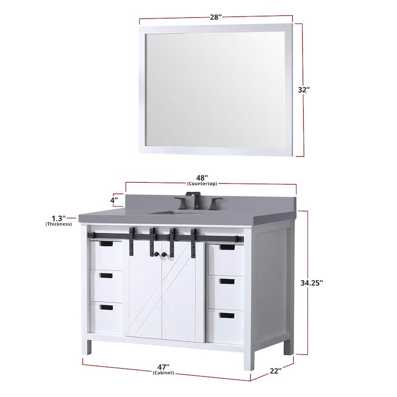 Marsyas 48 in W x 22 in D Ash Grey Bath Vanity