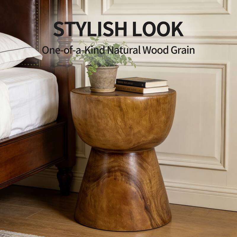Teak Wood Multi-Use Coffee Table Accent Side Table Stool