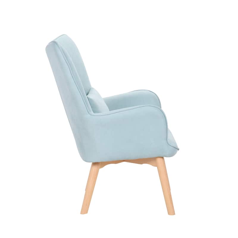 Porthos Home Panya Fabric Accent Chair with Pillow, Rubberwood Legs
