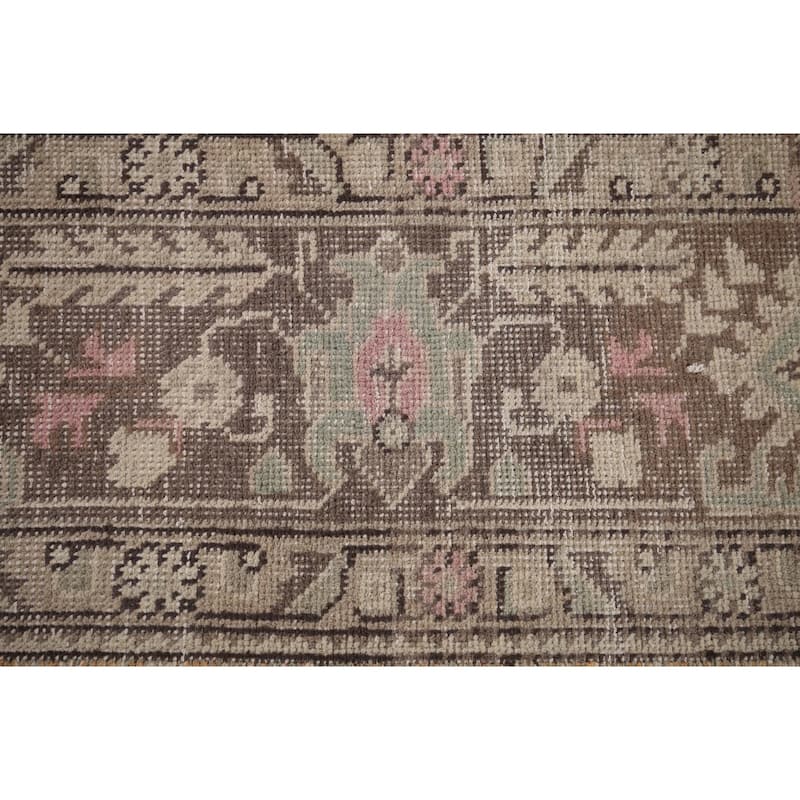 Distressed Tabriz Vintage Persian Rug Handmade Medallion Wool Carpet - 6'5" x 9'2"