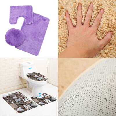 3-Piece Bathroom Rug Set