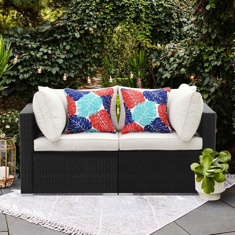 Ainfox 2-piece Outdoor Rattan PE Wicker Sofa Set