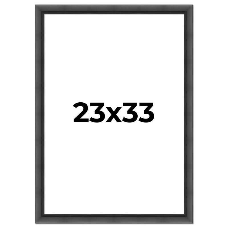23x33 - 23 x 33 Contemporary Black Solid Wood Frame with UV Framer's