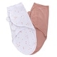 preview thumbnail 2 of 5, Ely's & Co. Baby Adjustable Swaddle Blanket - 2 Pack infants from 0 - 3 Months (7 - 14 lbs.) - Blue Stars