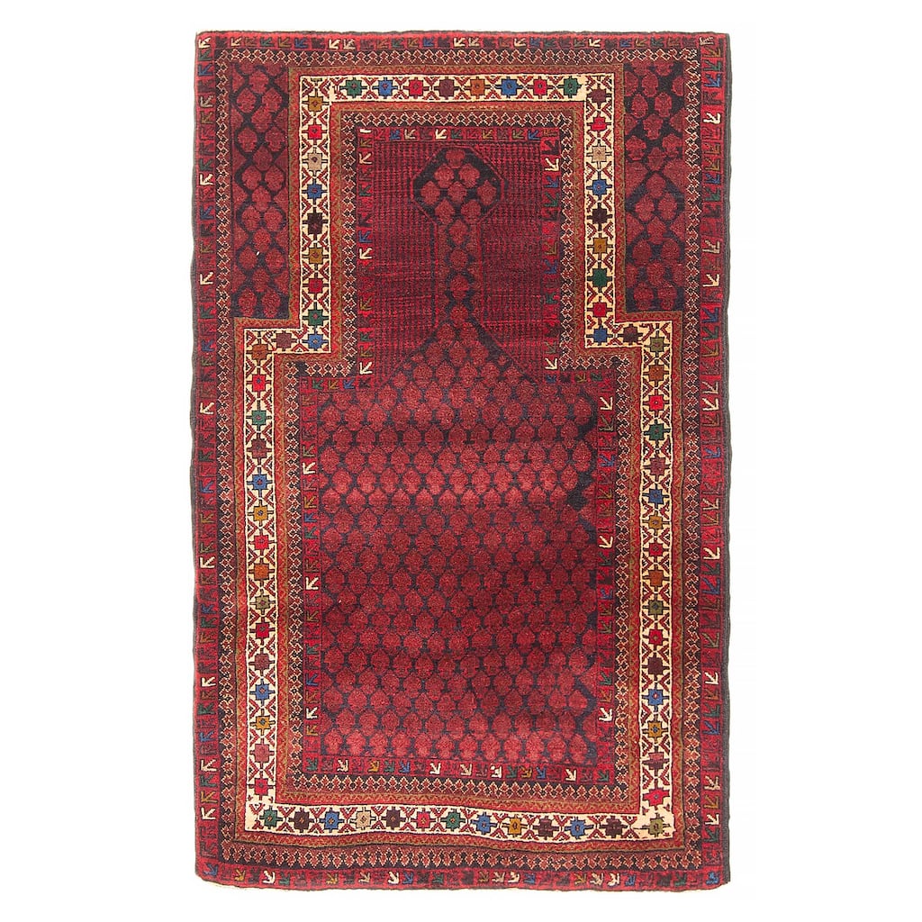 Teimani Burgundy Rug 2'10" x 4'8" - 2'10 x 4'8
