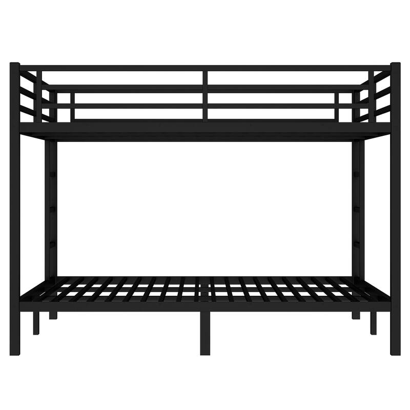 Heavy Duty Metal Queen Over Queen Bunk Bed for Teens and Adults, Space-Saving, Noise-Free