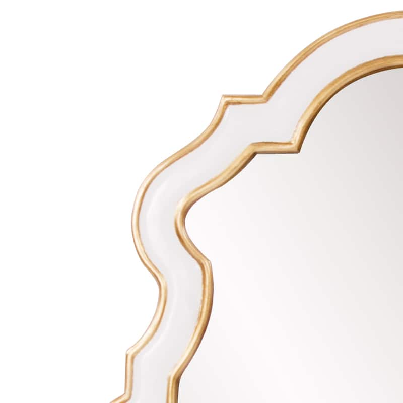 Allan Andrews Cleopatra White Resin Keyhole Wall Mirror - A/N