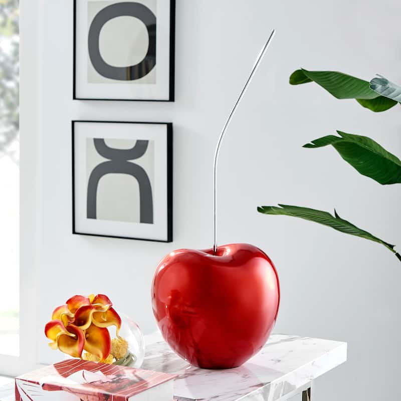 Cherry Resin Handmade Sculpture - Metallic Red