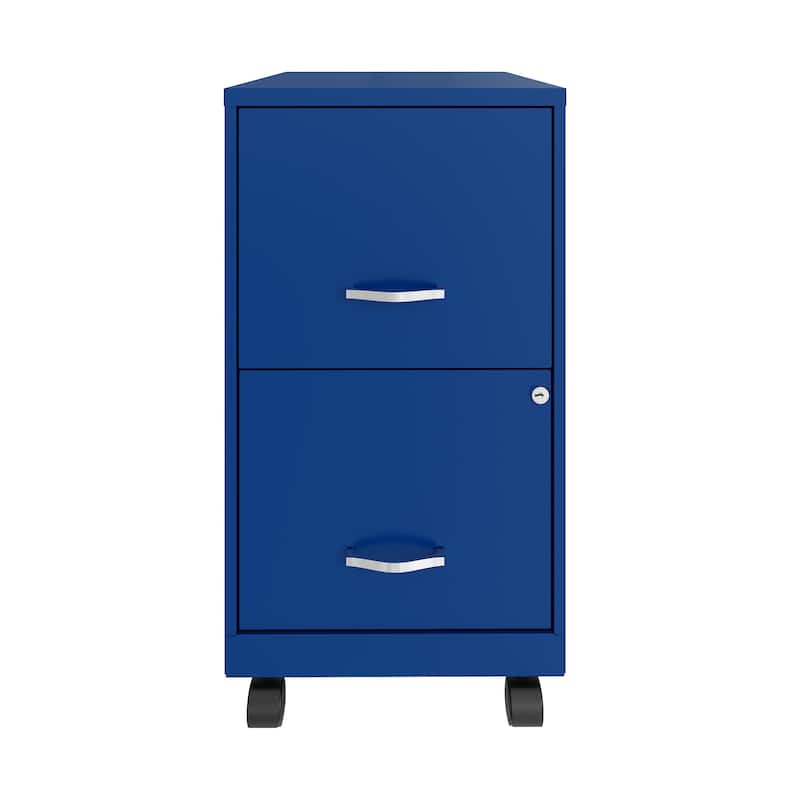 Space Solutions 18" 2 Drawer Smart Vertical File Cabinet, Classic Blue