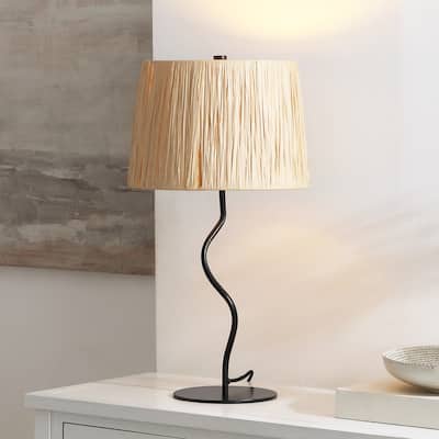 SAFAVIEH Lighting Arnela Contemporary 24-inch Table Lamp (LED Bulb Included) - 13 In. W x 13 In. D x 24.25 In. H - 13Wx13Dx24H