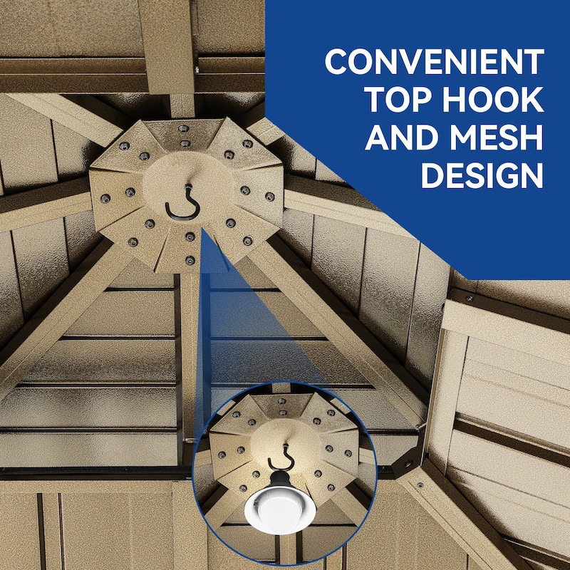 Outdoor Aluminum Hardtop Gazebo With Nettings And Curtains