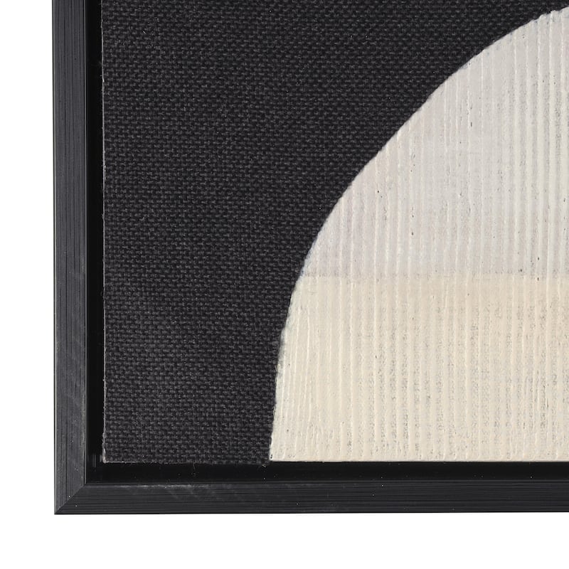 Wooden Geometric Mixed Media Living Room Wall Decor with Overlapping Shapes and Black Frames - Set of 2 Blue - Roche River Decor