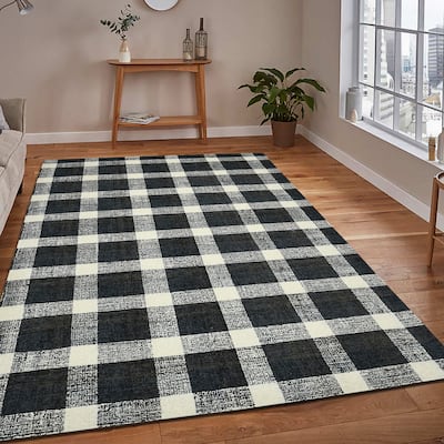 Tennessee Tartan Plaid Hand-Tufted Wool Rug