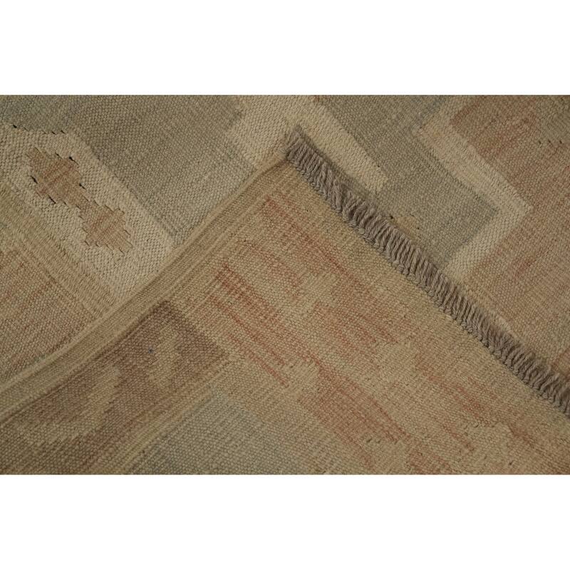 Hand Woven Oriental 100% Wool Carpet Southwestern Tribal Greys & Charcoal Kilim Area Rug - 7' 10'' X 5' 1''