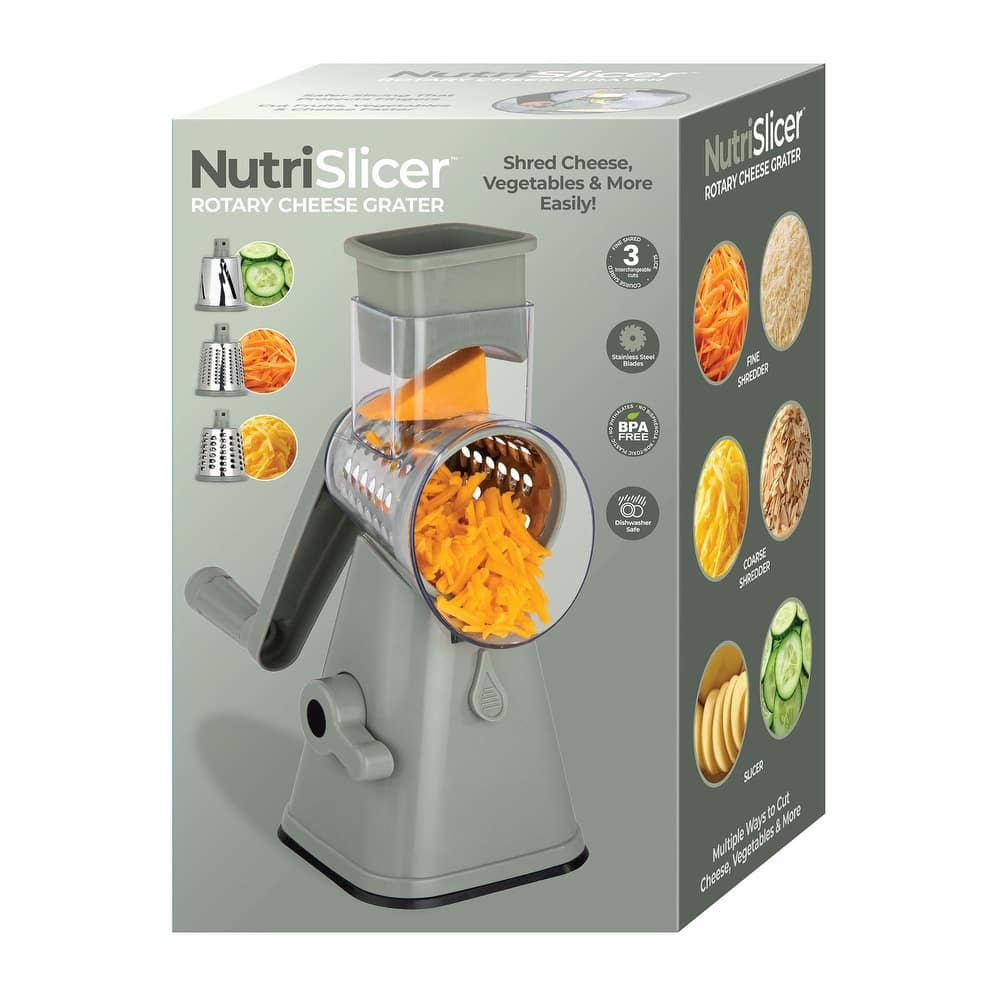 NutriSlicer Vegetable Slicer Cheese Grater Potato Slicer Salad Chopper with Suction Base