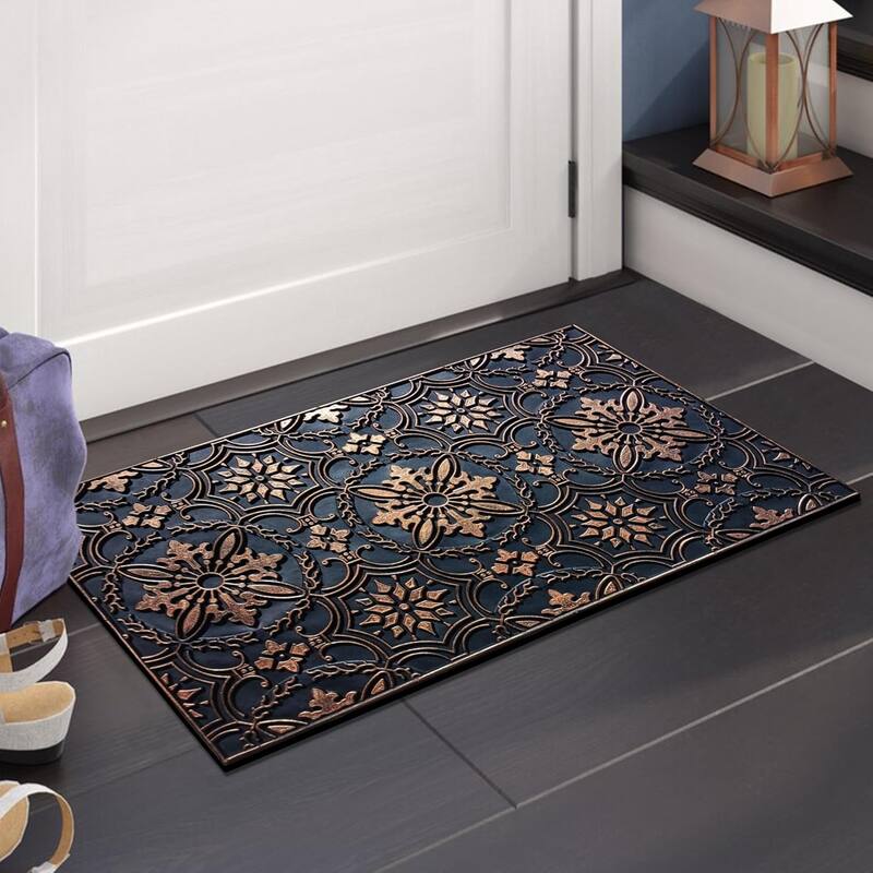 A1HC First Impression, Natural Rubber Doormat, Non-Slip, Durable, Heavy Duty Rubber Mat, 18"X30"