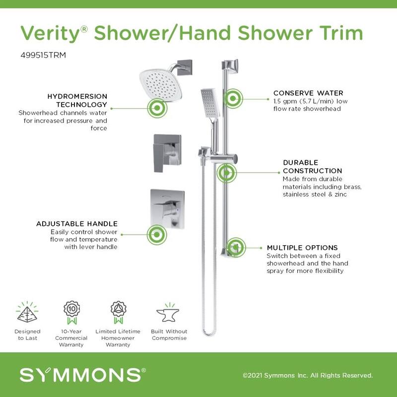 Symmons 499515TRM Verity HydroMersion Pressure Balanced Shower System