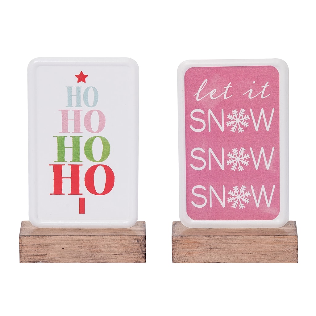 Transpac MDF/Metal Holiday Decor Set of 2 Christmas Home Decorations